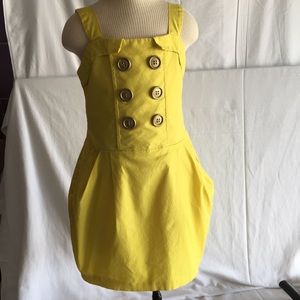 Next girls yellow cotton lined dress sz8 yrs old